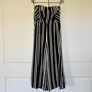 H&M Strapless Stripped Jumpsuit